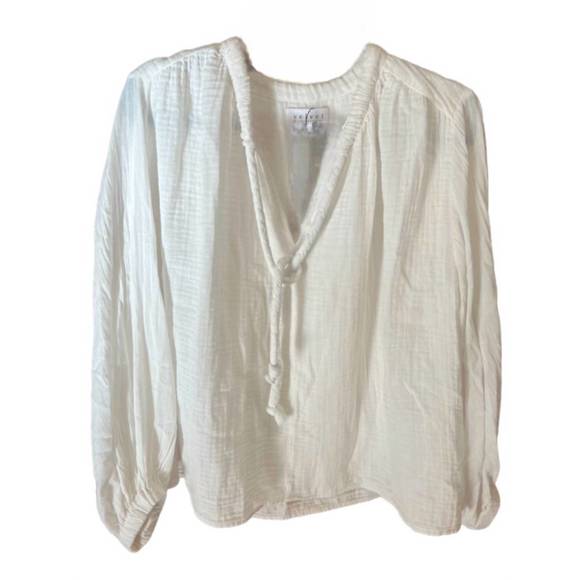 VELVET BY GRAHAM & SPENCER Tops - NEW VELVET BY GRAHAM & SPENCER long sleeve tie neck top in coconut